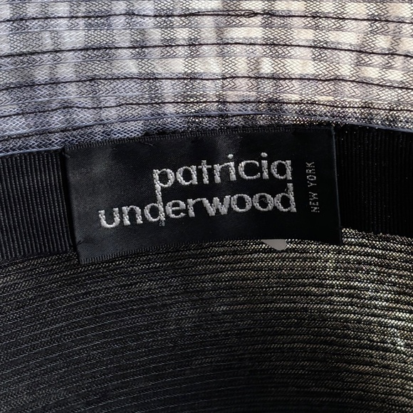 Patricia Underwood Black Gray Color Block Straw Horse Show Bucket Hat One Size